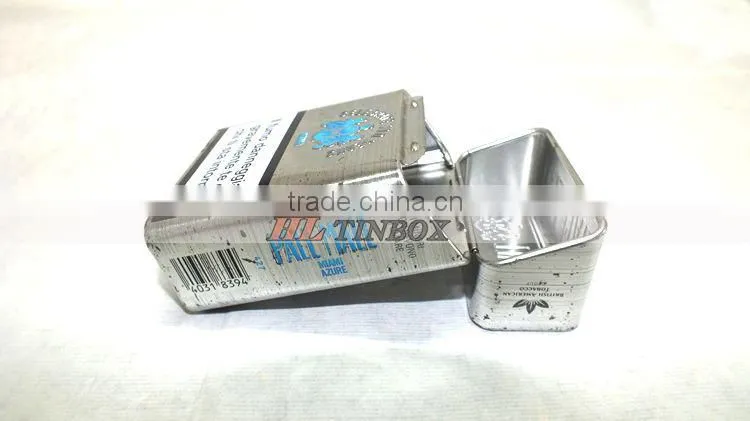 Cigarette Metal Tin Can Tin Box with Hinged Lid