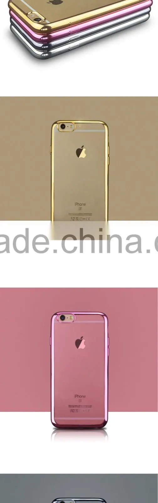 Plating Electroplating Clear Crystal TPU Soft Phone Case cover for i phone 6 6G case