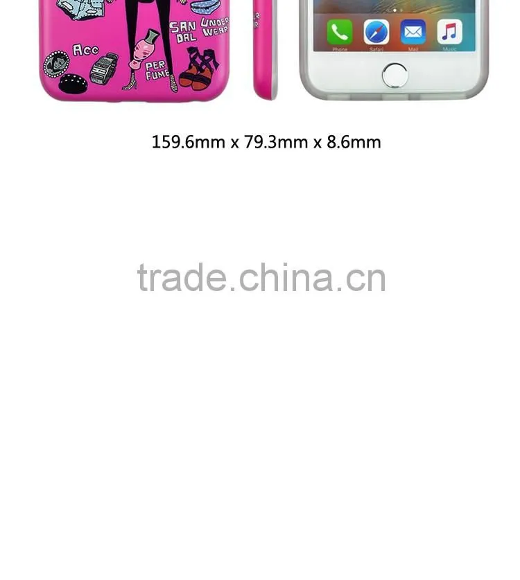 Fashion Girl Pattern phone case cover for iphone 6 plus