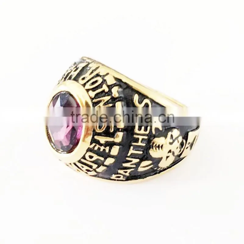 Jingli Jewerly Custom PANTHERS Ring for Man Military Jewelry, stainless steel high school ring jewelry(HF-066)