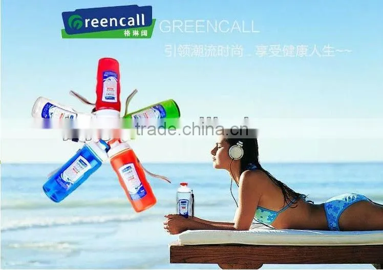 500ml glass sport shaker bottle with plastic cover