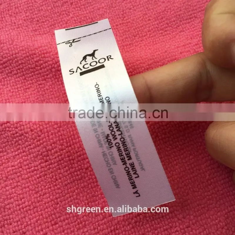Light surface textile printing label for blouse