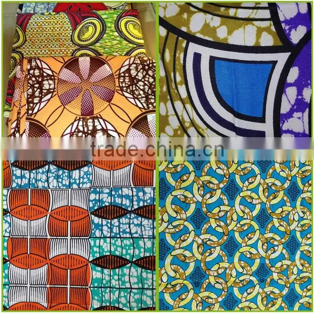 wholesale customized african wax printed 100% cotton fabric for clothes