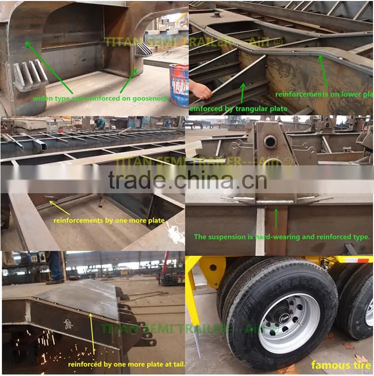 New extendable hydraulic ramp 3 axles lowboy trailer 100ton for sale