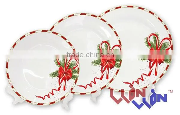 porcelain dinner ware with Christmas design