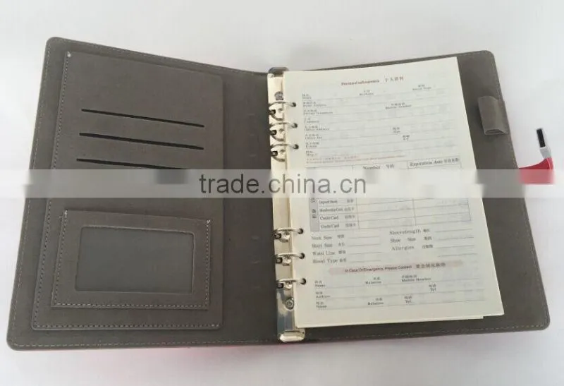 customized leather cover usb flash disk notebook