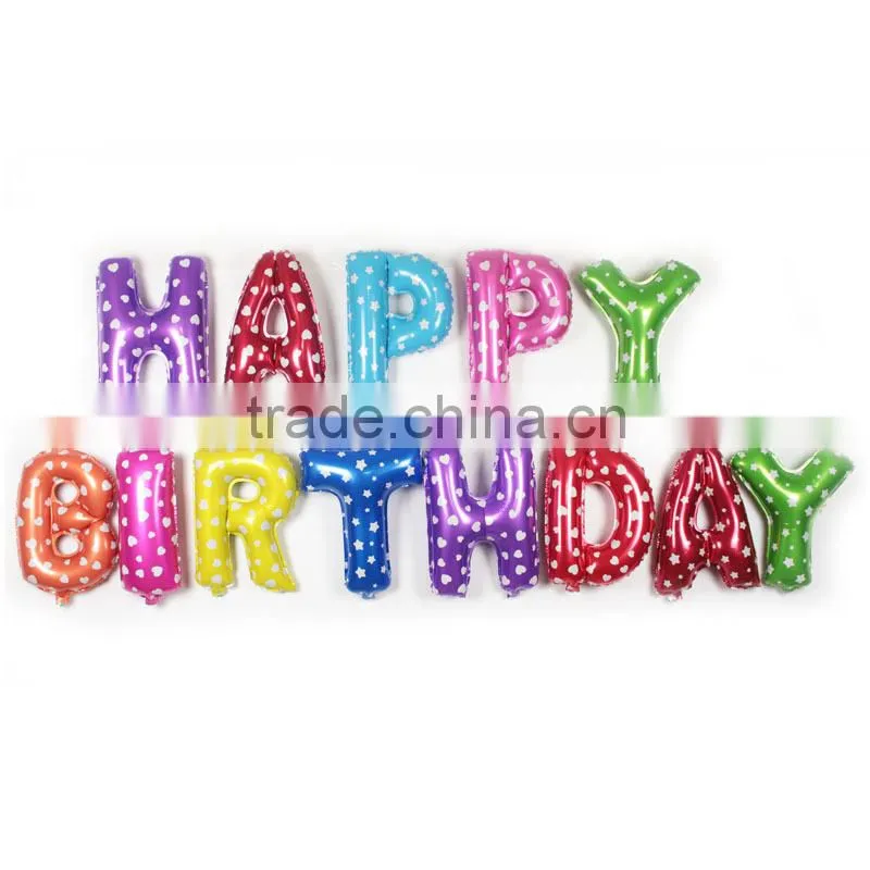 2015 Colorful spot dot helium balloon,16 inches words/letters balloon,happy new year inflatable custom balloon