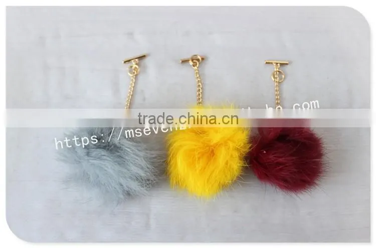 Customized size colorful cute rabbit fur pom pom ball for decoration