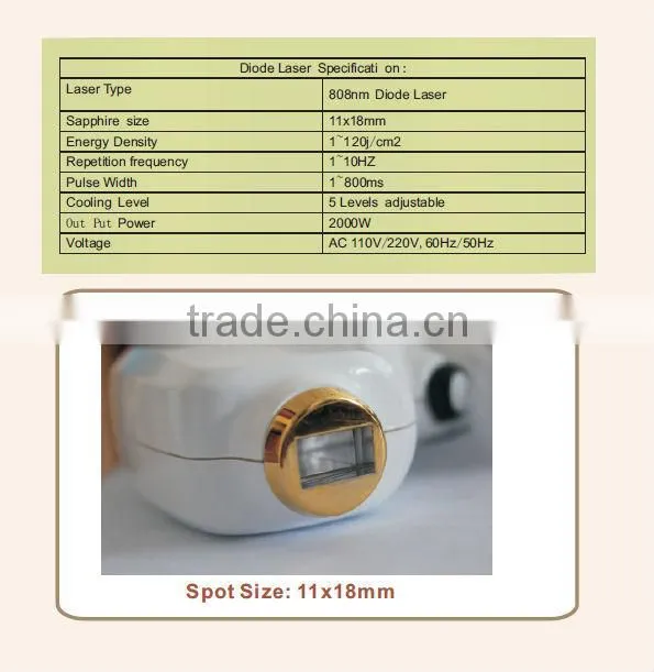 High power 808nm diode laser hair removal treatment