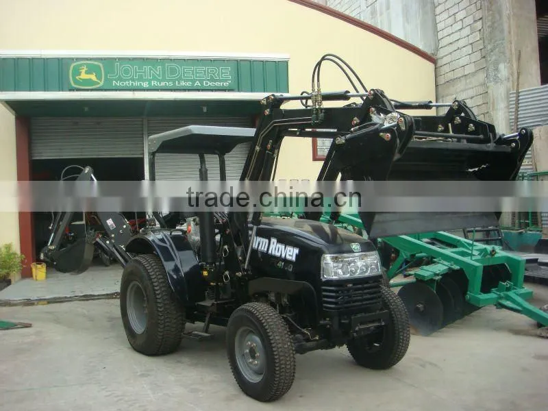 Hot sale Front end loader for garden tractor 40-55HP, 4in1 assembled bucket, quick linkage, pallet fork, timber grapple.
