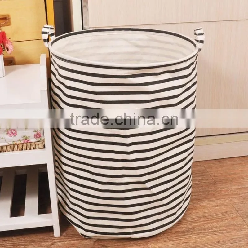 Unique Cotton Sundries Storage Bin Linen Collapsible Folding Laundry Basket