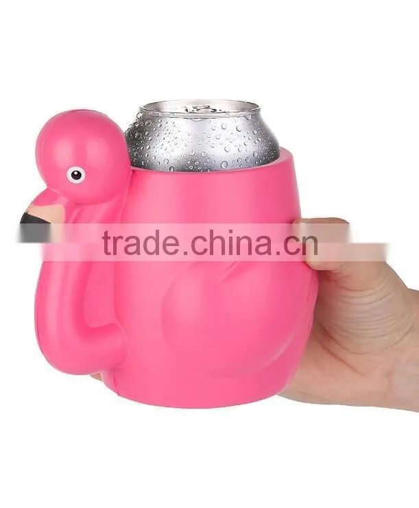Silicone Pink Flamingo Can Sleeve