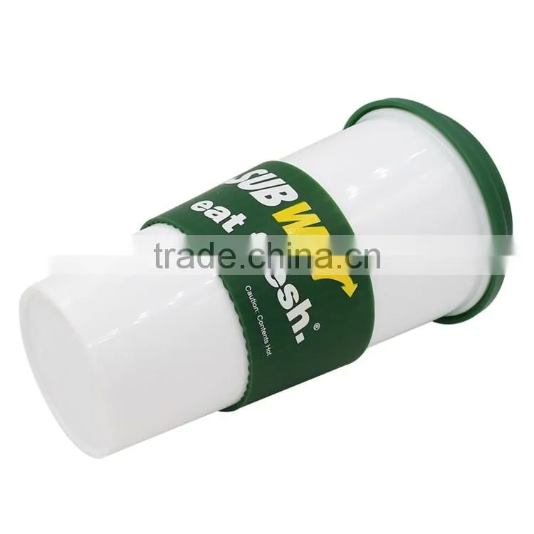 480ML Takeaway Plastic Coffee Cups With Lid, Reusable White Plastic Sports Cups