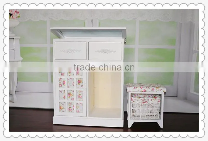 2015 antique new design unfinished wooden cabinet with drawer