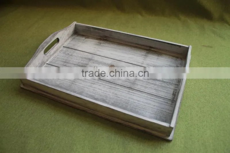 Rustic customized vintage balsa wooden food storage tray with laser engraving logo