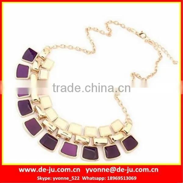 Druzy Bib Statement Chain Alloy Necklace