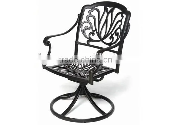 Antique Bronze Bar Rotating Single Cast Aluminum Swivel Chair