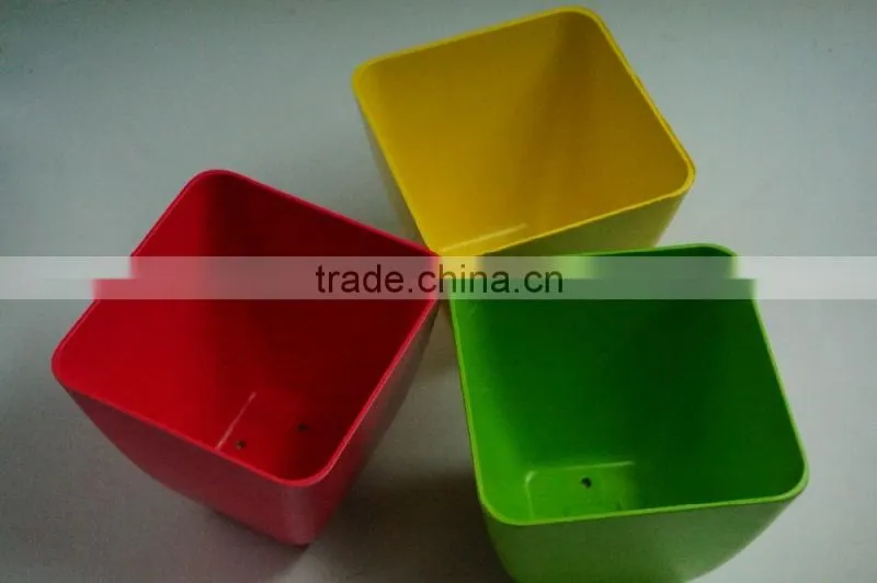 2016 hot selling bio eco bamboo fiber square flower pot