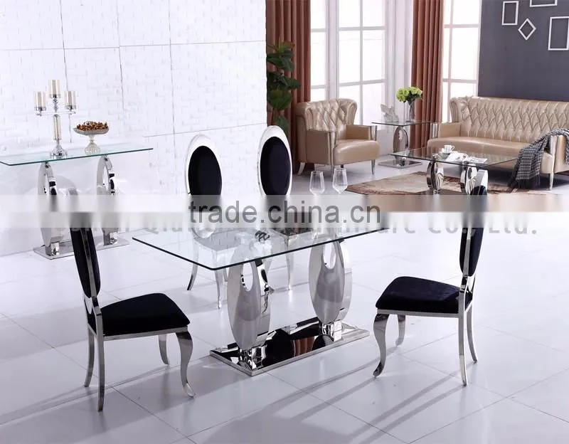 Industrial Tempered Glass Console Table with Metal
