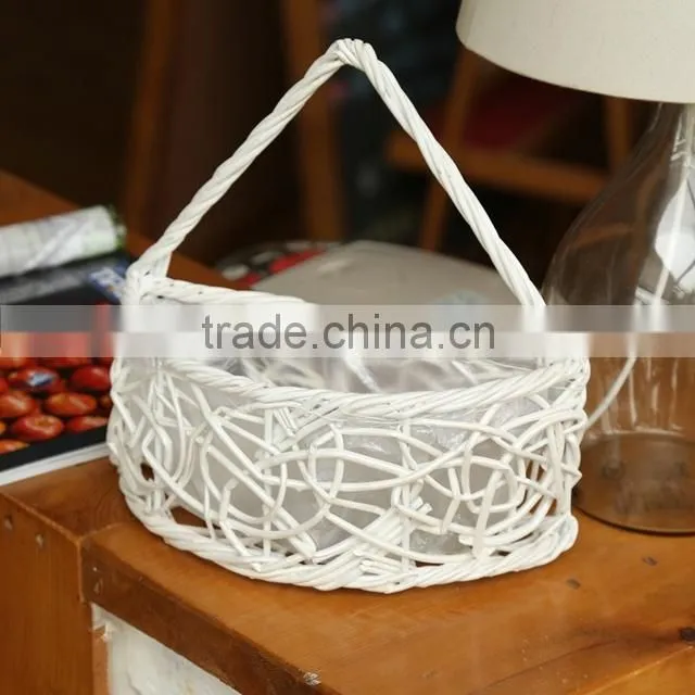 Wicker material wedding flower basket