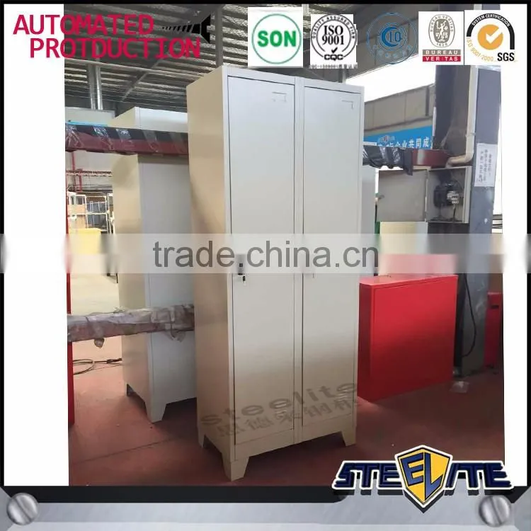 Customized 2 door lockable metal storage clothes cupboard