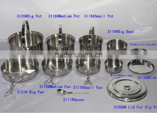 Aluminium Camping Cookset /Camping Non-stick Cookware Set