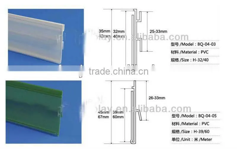 Supermarket shelf price label holder
