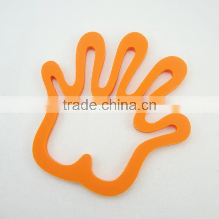 Colorful palm shape silicone rubber kithchenware goods cooking pot mats cup pads