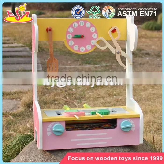 wholesale preschool kids play barbecue wooden toy bbq set new design girls wooden toy bbq set W10C302
