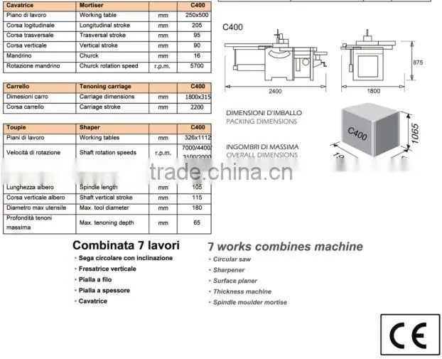 multifunction woodworking machine C400-7