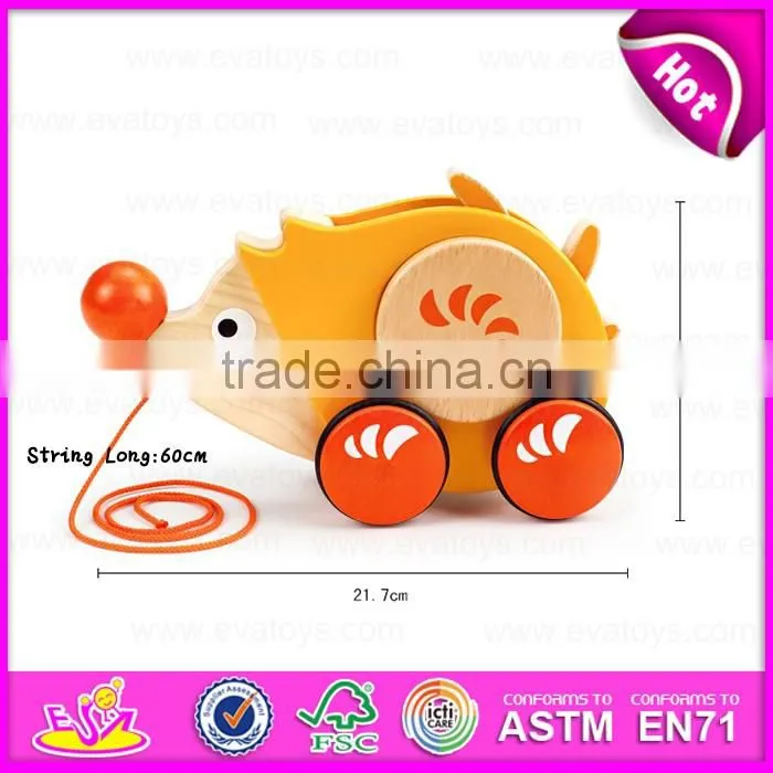 2016 new design kids wooden animal car toy,cute baby wooden animal car toy,most fashion wooden animal car toy W05B091