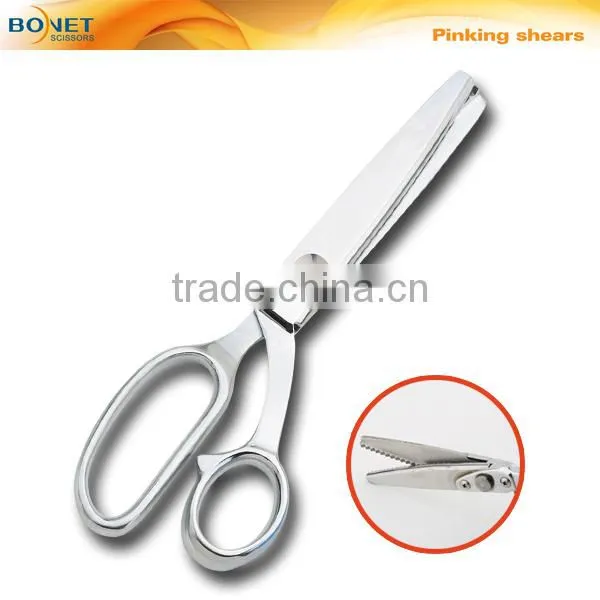 S21021/SPI0002 LFGB certificated 8-1/4'' & 9" high quality stainless steel full titanium cloth scissors pinking shears