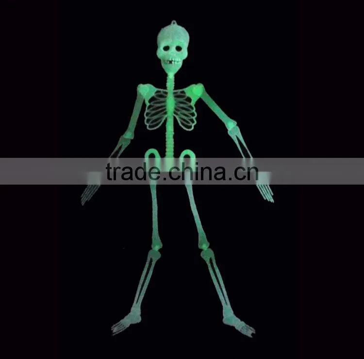 Halloween decorative glow plastic human skeleton