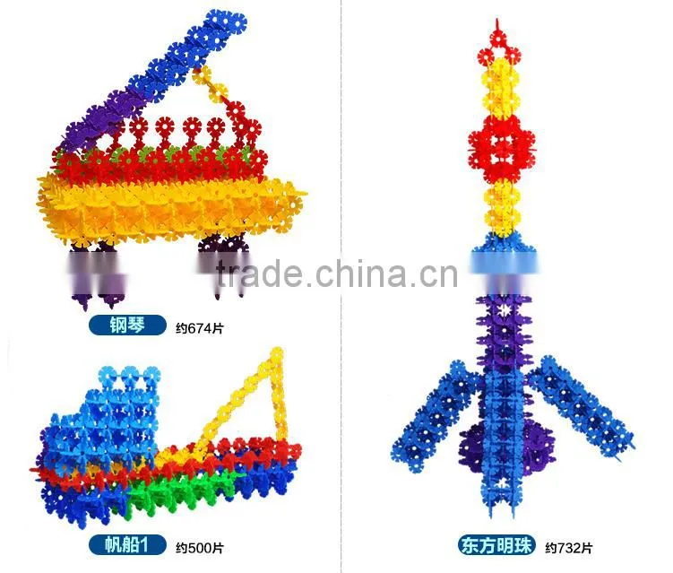 Wholesale Plastic SnowFlakes Building Blocks toys for kids 120pcs/bag