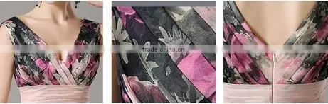 short one piece chiffon printed floral summer dress