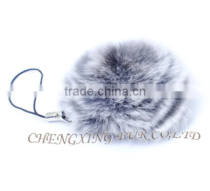 CX-A-54G Rabbit Fur Mobile Phone Strap Promotional Ring Fur Keychain