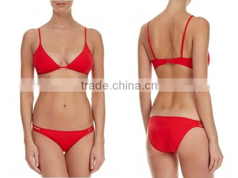 High Quality Red Sling Sexy Women Push up Bikini Swimwear
