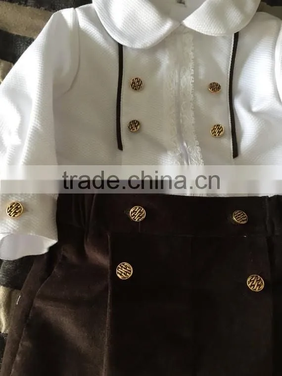 Baby Boys Posh Clothing Children White Chevron Shirts And Pants Outfit Baptism Sets