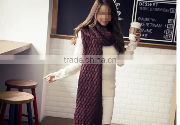 Latest design super long and super warm 3color choice men and women acrylic fashion neckwear muffler