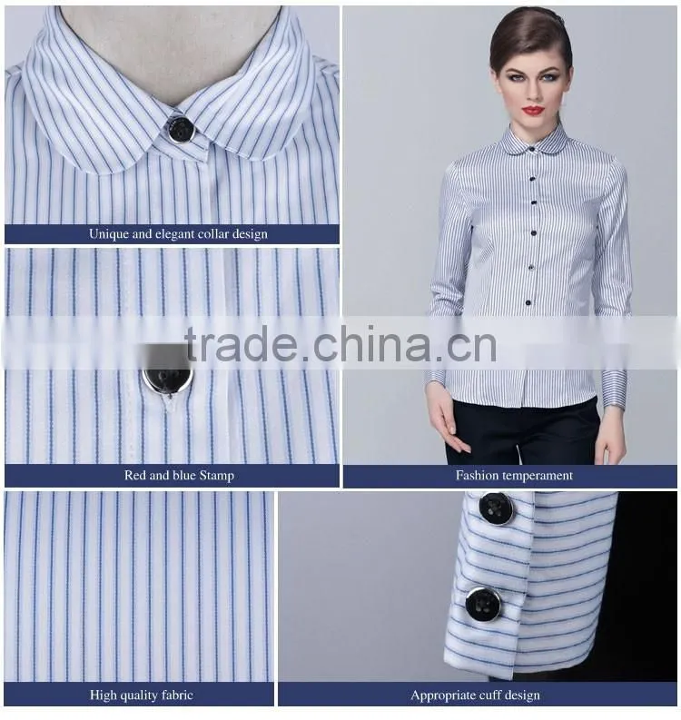 Wholesale Girls Boutique Clothing Of Formal Professional Strip Shirts