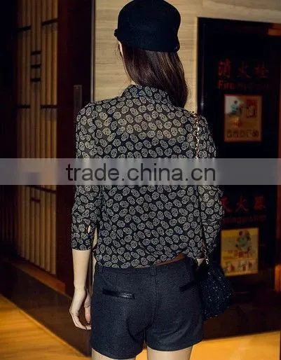 Latest Shirt designs Wholesale Lady Chiffon Shirt