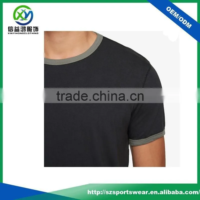 Custom made soft 100% cotton plain round neck t-shirt, men gym shirt