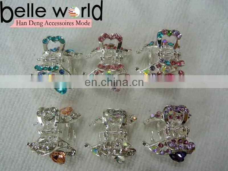 Elegant Heart-shape Rhinestone Mini Hair Claw Clips for Wedding