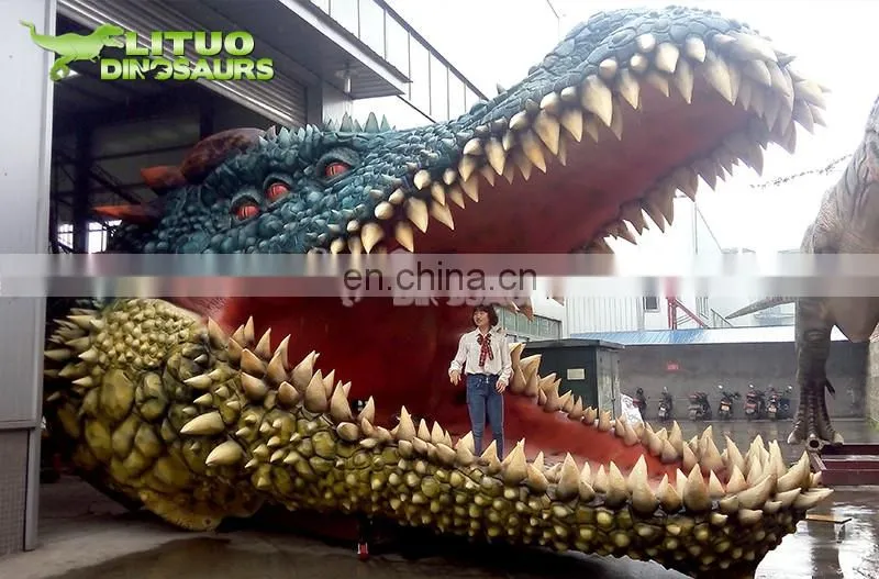 Customer Made Giant Animatronic Animal Model Crocodile Head