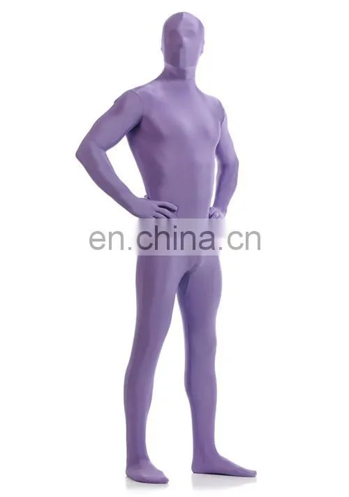 Unisex Full Body Purple Sport Spandex Lycra Zentai Costume Morph Suits Large