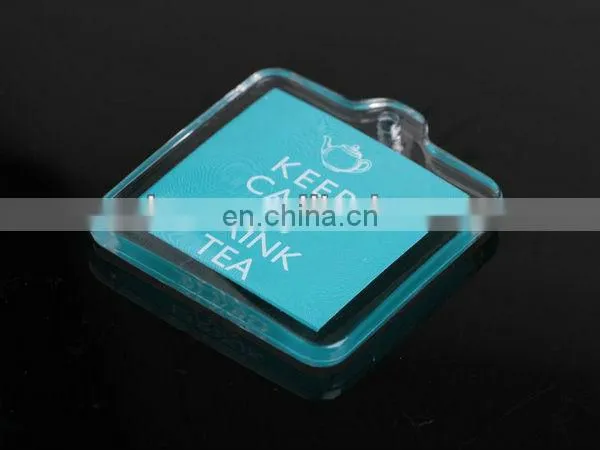 RECTANGLE CLEAR ACRYLIC KEYCHAIN