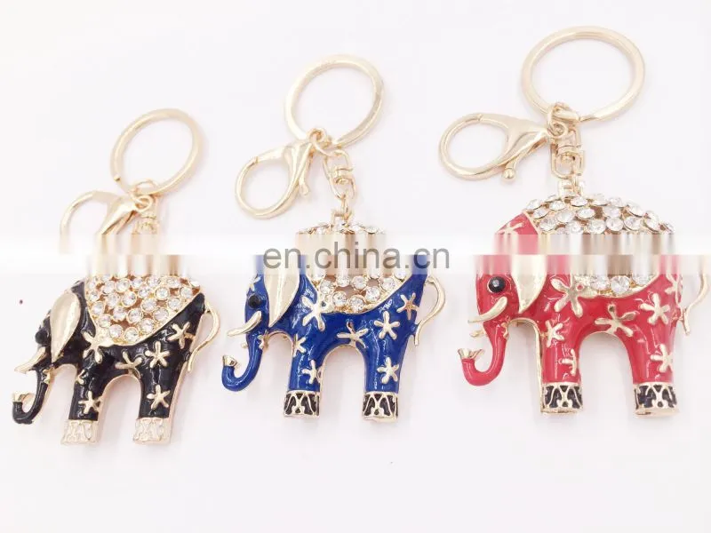 Fashion Elephant Keychain Pendant Colorful Key Chain Bag Car Key Chain