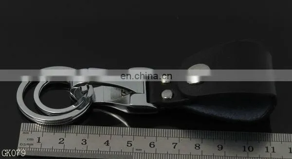 Genuine leather belt key chain with keyring-GK080