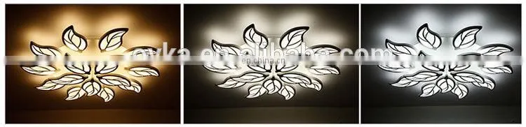 White body creative Leaves ceiling chandeliers lamp for bedroom living room modern LED Ceiling Chandeliers