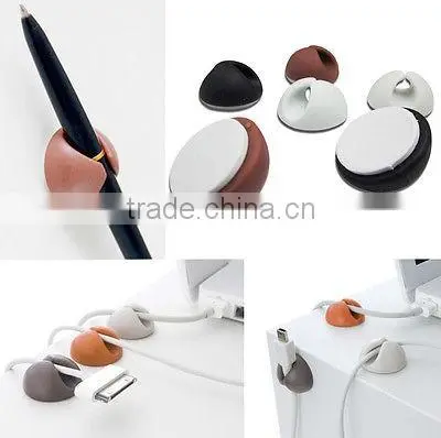 China Manufacturer Sale Cable Clamps Cute Cable Winder Earphone Silicone Cable Holder Clip